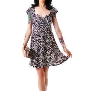 Sourpuss Purple Leopard Skater Dress XL